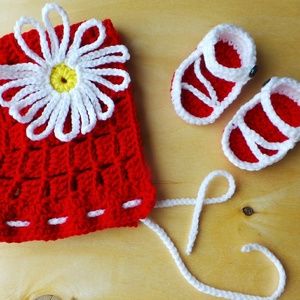 Baby Bonnet and Sandals Set